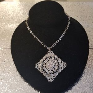 Silver Crystal Vintage Necklace